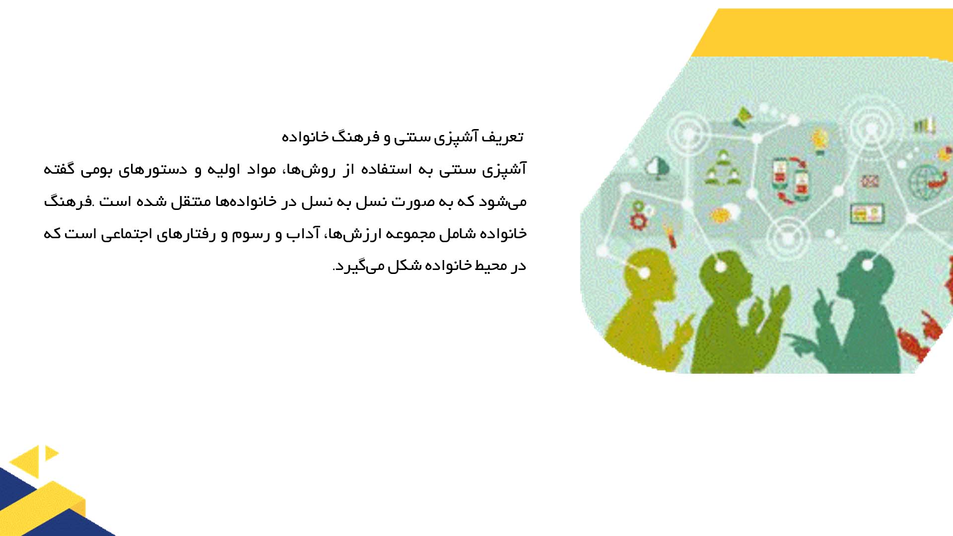 پاورپوینت در مورد آشپزی سنتی و فرهنگ خانواده